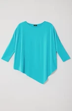 J. Jill Size Large  Wearever NWT $79 Green Slub-Knit Stretch High Low Hem Top