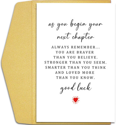 New Chapter Card for Him Her, Good Luck Card for Men Women, Leaving Card for Col