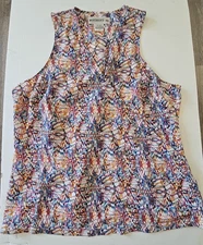 Kardashian Kollection Multicolor Sleeveless Racer Back Wrap Tank Blouse Size 20W