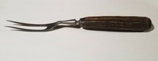 Antique Handmade Fork W/ Antler Handle Full Tang Collectible Serving Spike Spear