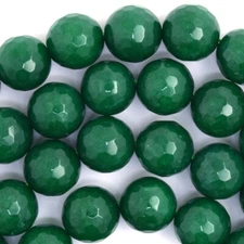 Faceted Emerald Green Jade Round Beads 15" Strand 3mm 4mm 6mm 8mm 10mm 12mm