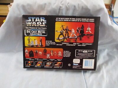 STAR WARS POWER OF THE FORCE 6 DIECAST METAL FIGURES & 6 EXCLUSIVE