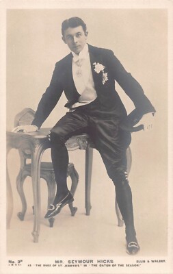 POSTKARTE - EDWARDIANISCHER SCHAUSPIELER - HERR SEYMOUR HICKS - FANG DER STAFFEL - J BEAGLES