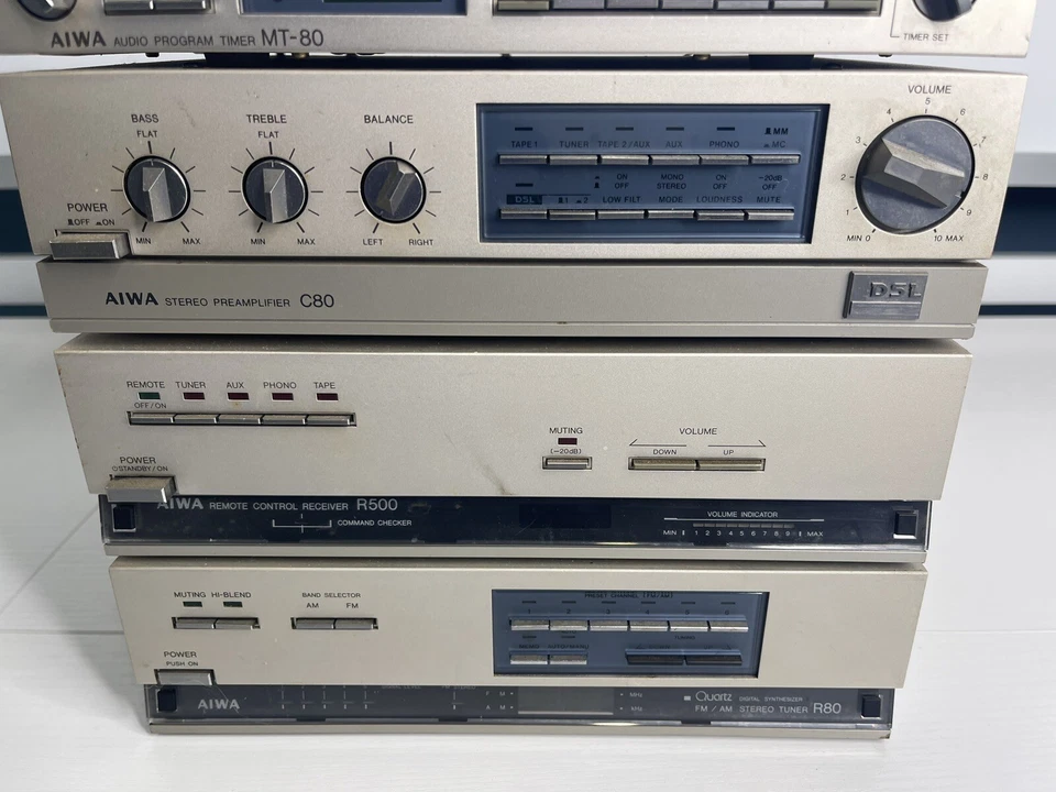 Aiwa Mini Component Stereo Amplifier MT80 C80 R500 R80 Combo Vintage Japan Audio - Image 2 of 4