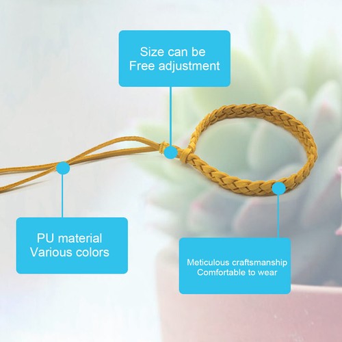 12PCS Pest Mosquito Repellent Bracelet Deet-Free Bands Adjustable Leather uk - Picture 7 of 12