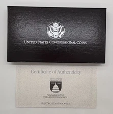 1989-S Mint Proof Congressional Set - 2 Coins including Silver Dollar in OGP