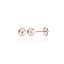Sterling Silver 925 Rose Gold High Polished Ball Bead Stud Earrings ALL SIZES