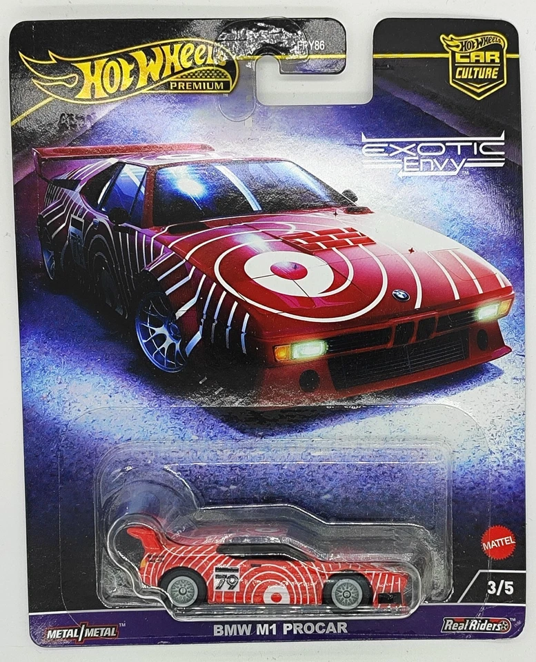Mattel Hot Wheels HKC79-FPY86 Bmw - M1 Procar 1980 - Rouge Blanc - 1/64