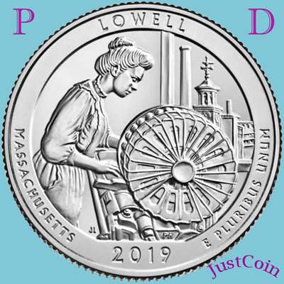 2019 P&D LOWELL NATIONAL PARK (MA) TWO UNCIRCULATED QUARTERS SET