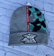 Disney Parks Star Wars The Child Baby Yoda Grogu Knit Camouflage Beanie Hat