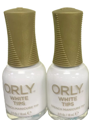Orly French Manicure Nail Lacquer White Tips 0.6 oz -2 Bottles