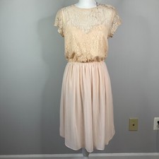 asos Maternity Dress Women Size 8  Skater With Lace Crop Top Short Sleeve