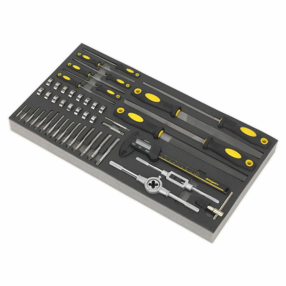 Sealey (Siegen) S01132 Tool Chest Tray Tap Die File & Digital Caliper Set 48-Pc - Image 3 of 4