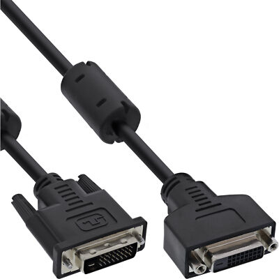 InLine  DVI-D Verlängerung, Dual Link 24+1 Stecker / Buchse, 2 Ferrite, 3m