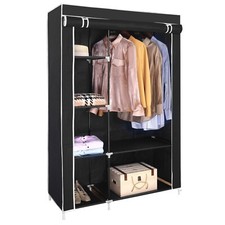 Wardrobe Fabric Canvas Organizers Clothes Rail Shelves Storage Closet Portable