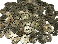 Cute! Metal Flower/Floral Shape Button Antique Brass Finish 13mm 1/2" 2hole