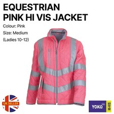 Chaqueta de Alta Visibilidad Rosa Ecuestre Yoko Kensington Damas Equitación Reflectante