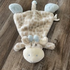 Demdaco Giraffe Plush Lovey Baby blue Nat  Jules Security Blanket Rattles