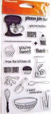 Sweet Celebration Cooking Sentiments Clear Acrylic Stamp Set by Fiskars Stamps