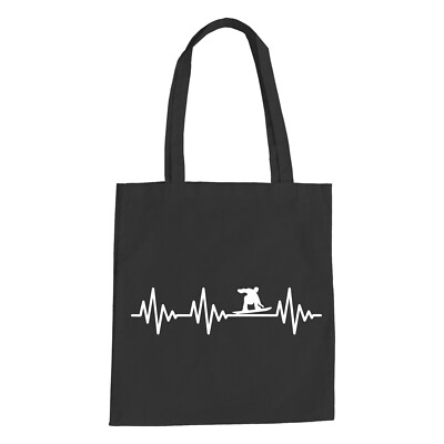 Herzschlag Snowboard Baumwolltasche - Ekg Jump Slide Half Pipe Park Sport Ski