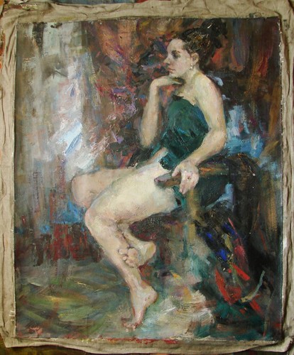 Ukrainian Oil Painting impressionism female nude figure portrait woman girl - Picture 2 of 12