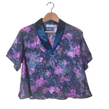 Vintage Victoria's Secret Satin Pajama Set Roses NWT size M Gold Label 90's