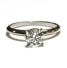 GIA certified 14k white gold 1.02ct round diamond solitaire engagement ring 2.1g — photo 1