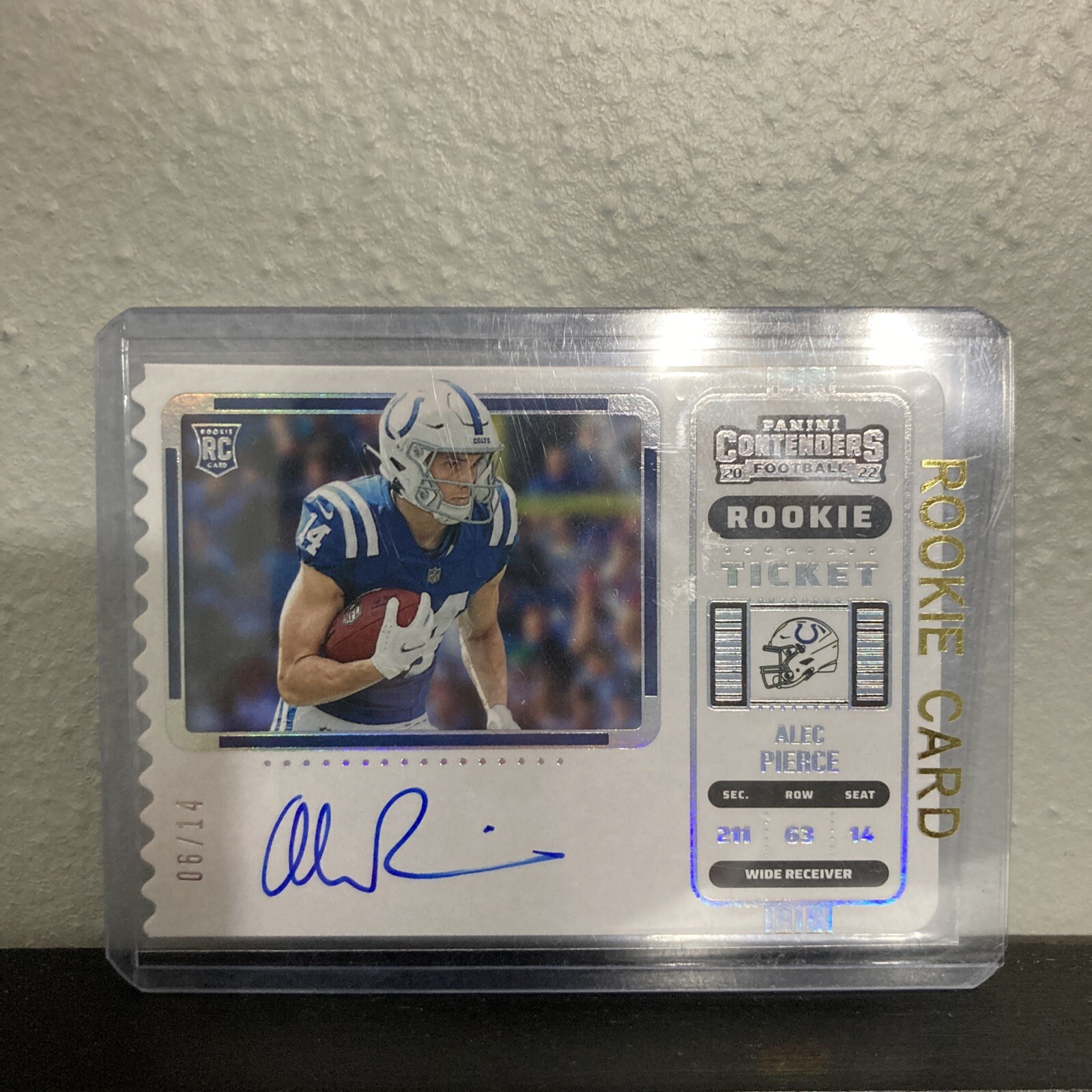 2022 CONTENDERS ROOKIE VARIAITION TICKET STUB ALEC PIERCE AUTO On Card /14 RC
