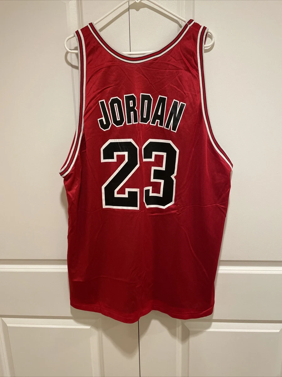 Vintage Champion Chicago Bulls Michael Jordan Black NBA Jersey Size 52 RARE