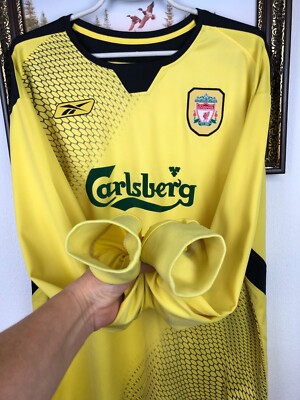 Liverpool football shirt 2004 Soccer #5 Baros Long Sleeve Jersey