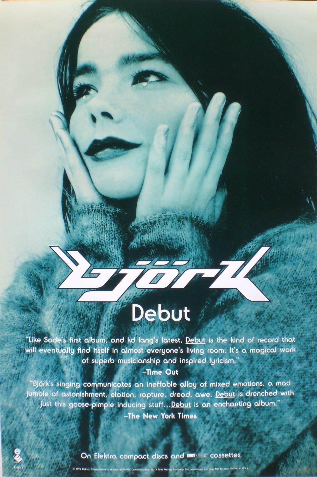 BJORK "DEBUT" U.S. PROMO POSTER Art Pop, Electronica Music, The