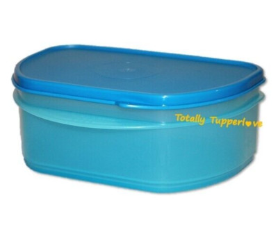 Tupperware Half Stack Keeper Fridge Stackables 2.5 Cup Deli Single Blue NOS