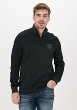 PME Legend Anthracite Half Zip Sweater Mens Designer Structured Knitwear Jumper