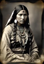 Native American Female Tintype Series C10033RP