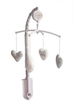 Bacati Love Musical Mobile playing Brahms Lullaby White Grey TF