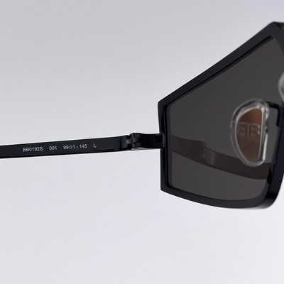 Balenciaga BB0192S 001 Sunglasses Black Shiny Rectangle Unisex Balenciaga | Accessories | Balenciaga Bb92s001 Sunglasses  main image 3
