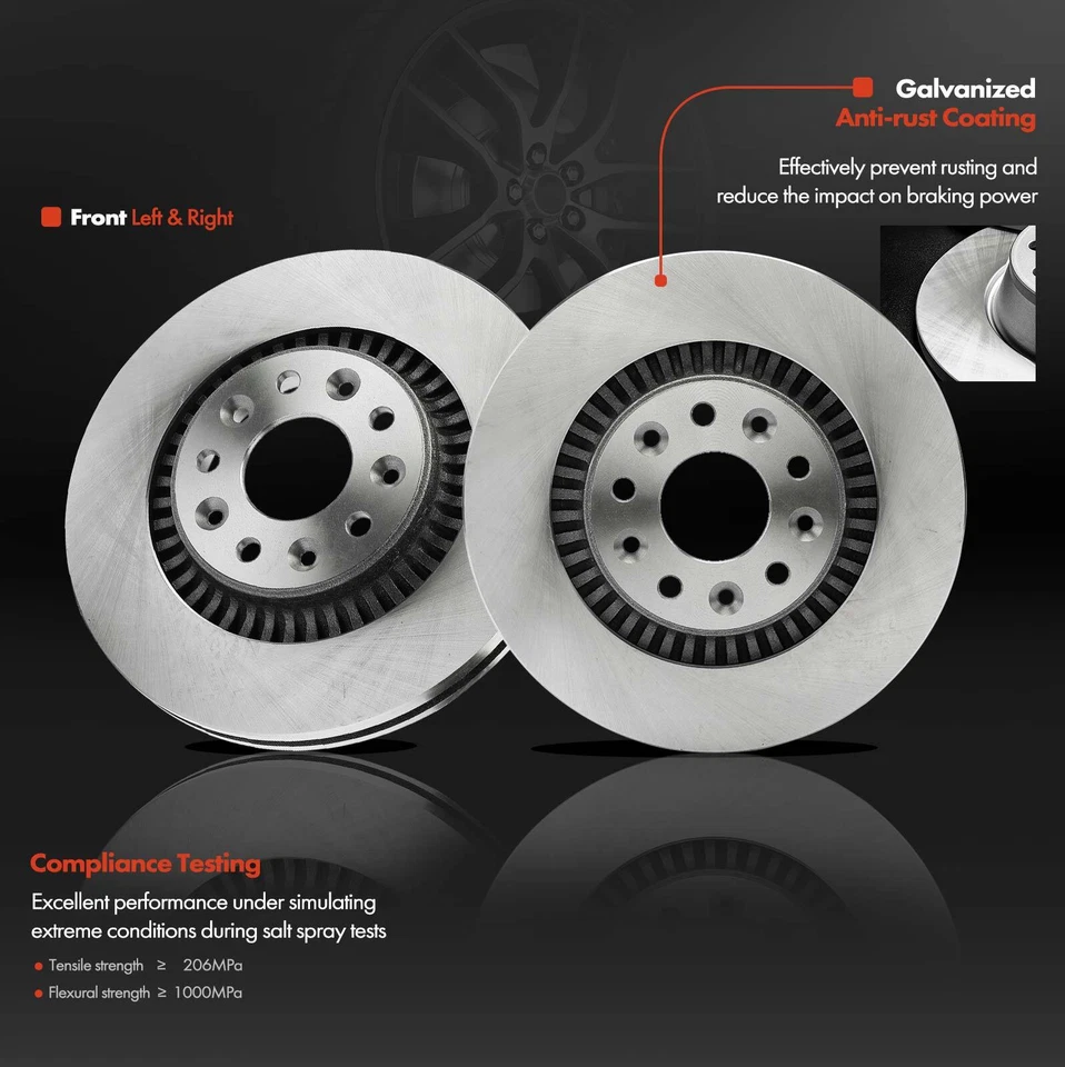 2x Rotores de freno de disco delanteros para Ford Taurus 2008-2009 Taurus X Mercury Sable 3,5 L Foto 2 de 4