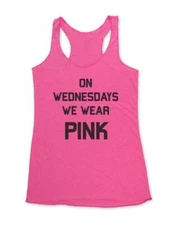 On Wednesdays We Wear Pink - Gym Fitness tshirt tank top Soft TriBlend Racerback