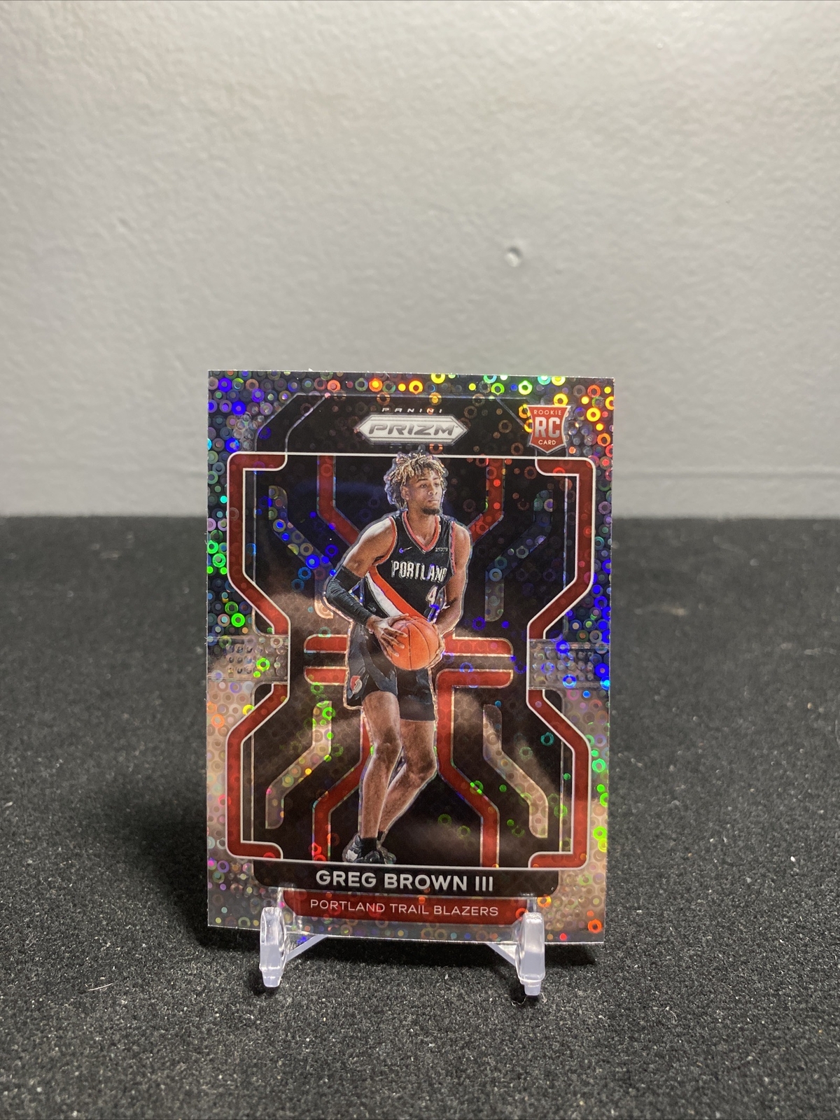 Greg Brown III 2021-22 Prizm Fast Break Disco SP #291 Rookie RC Trailblazers