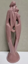 Haeger Modern Pottery Rendezvous Lovers Man Woman Sculpture 20"  Mauve Pink MCM