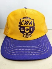 Vintage USA MADE UNION CWA Communications Workers Trucker Hat Snapback Cap