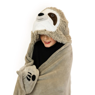 Cozy NOXXIEZ Sloth Animal Hooded Cuddle Blanket 130 X 100 CM