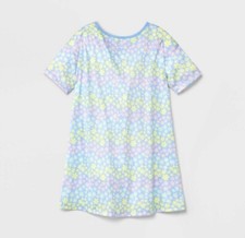 Cat  Jack Nightgown PJ  s Pajamas size M medium 8 - Blue/flowers NEW