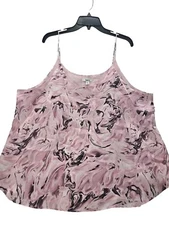 Bar iii Women Spaghetti Blouse Pink Mist Multicolor Suit Separates Sz XXL   M005