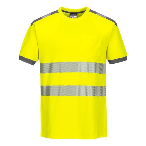 Portwest T181 PW3 Hi-Vis Cotton Comfort Safety T-Shirt Short Sleeve Workwear UK - Picture 13 of 16
