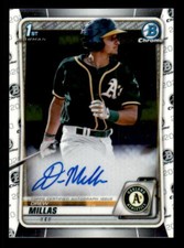 2020 Bowman Chrome Prospects Drew Millas A'S 1st Card Auto (ref 109013)