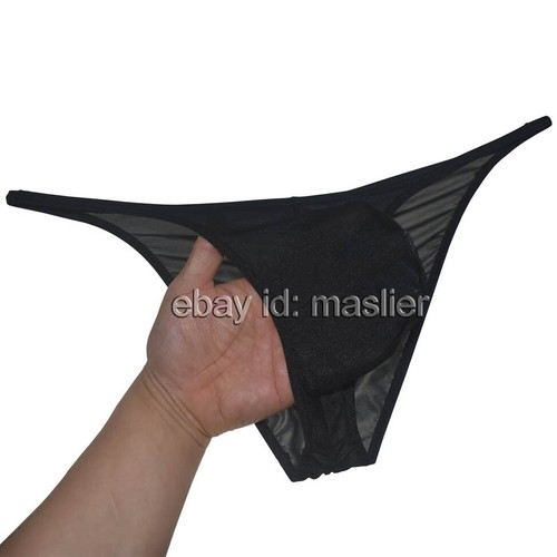 Herren Glas Garn Bikini String Slip Transparent Glitzern Frech Beutel Slip Unterwäsche - Bild 4 von 28