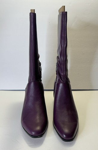 Franco Sarto Women Jaxine Plum Leather Mid Boots Size 8.5M New - Picture 6 of 7