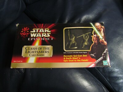 Star Wars Episode 1 Clash of The Light Sabers Card Game 2 Pewter  Figures New