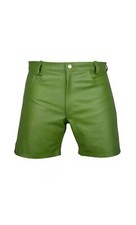 Lederhosen for Men - Leather, Oktoberfest - Short - Green